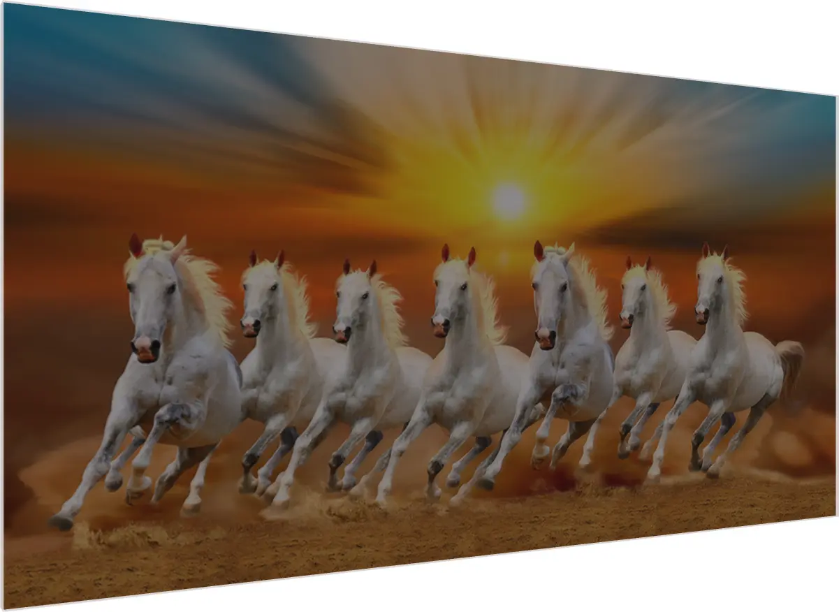 Seven Horses Ocean Landscape Canvas — acrylic preview | PrintPosters.in